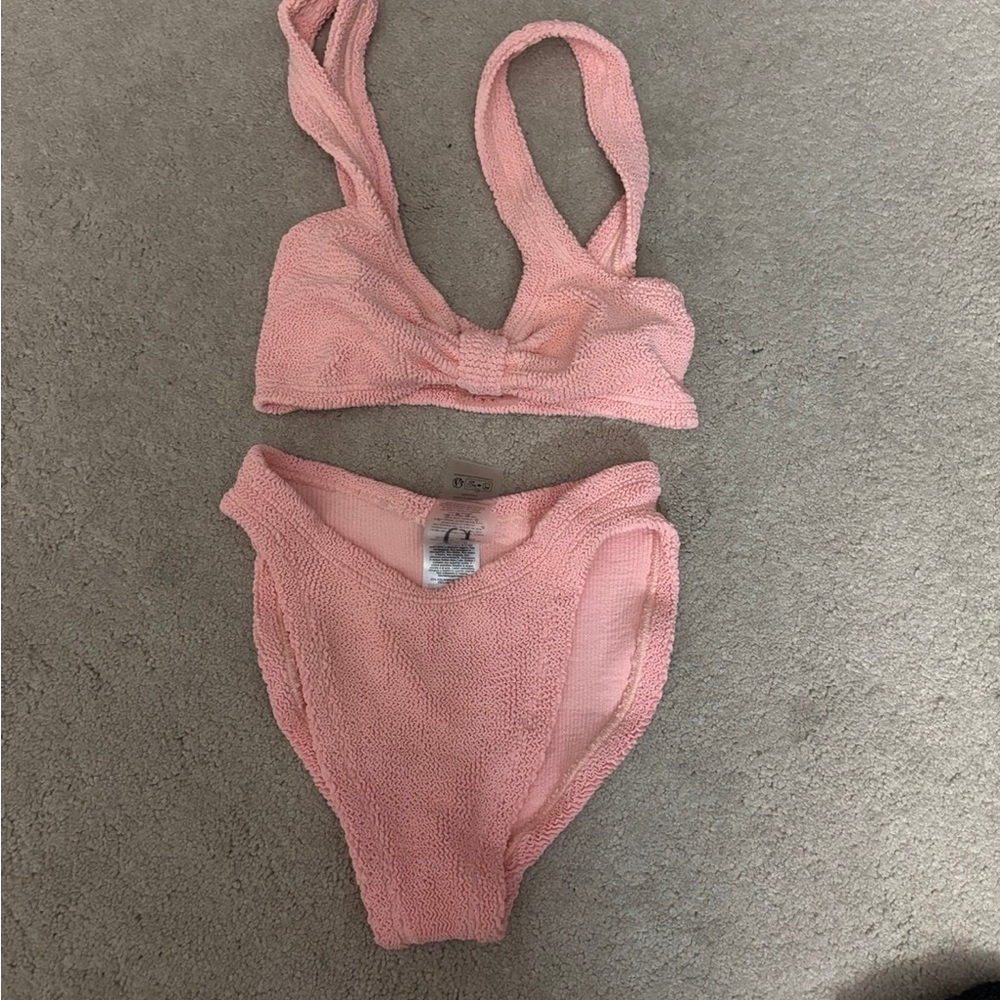 Hunza G Blush Pink Textured Bikini Set - Picture 2 of 5